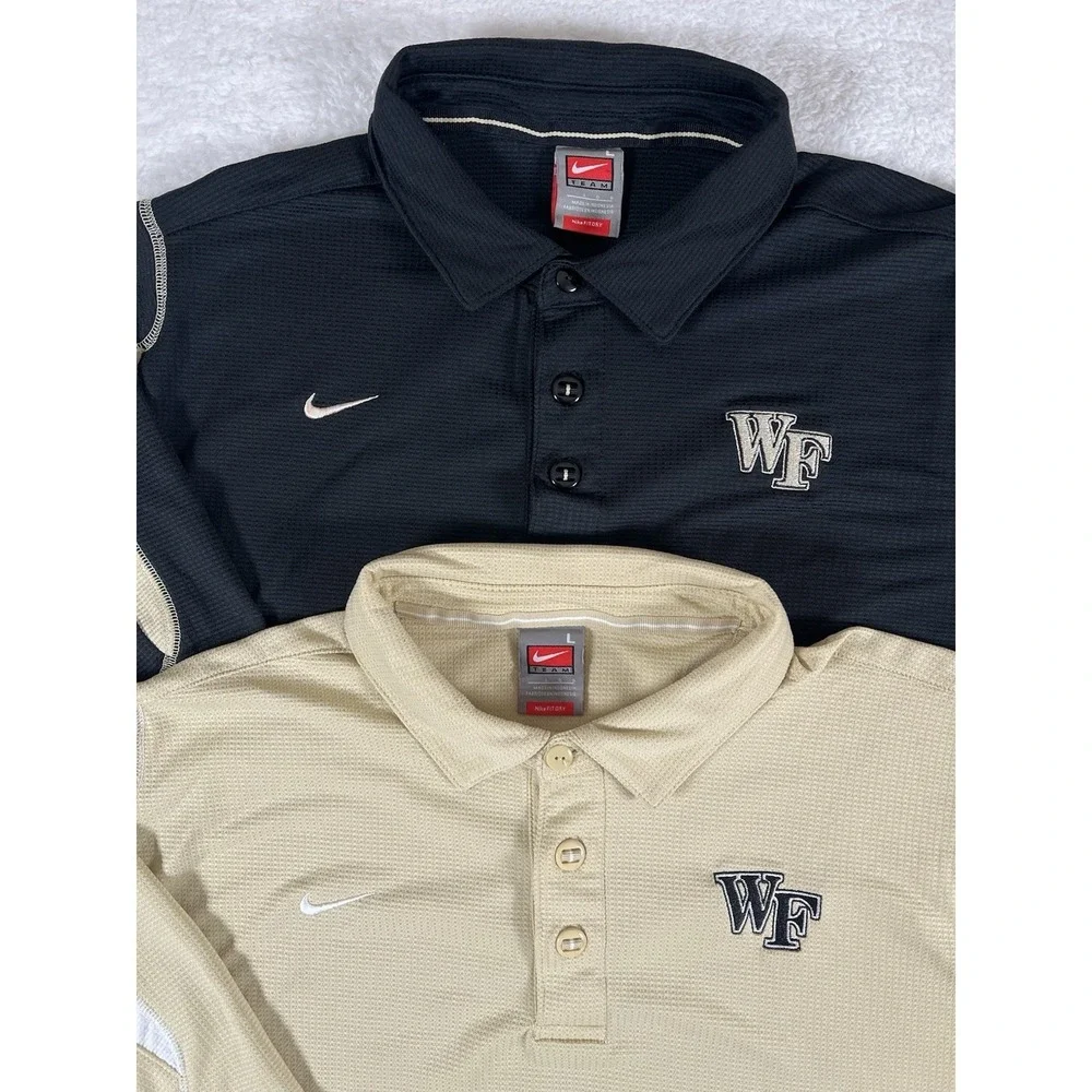 Vintage Nike Fit Dry Team‎ Wake Forest Demon Deacons Polo Shirts Bundle Mens L